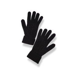 Gants longs en duvet de yak en maille torsadée