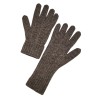 Gants longs en duvet de yak maille torsadée - gris - femme