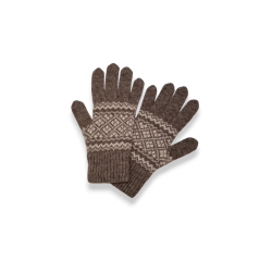 Gants en duvet de yak motif jacquard - Taille grande-Homme