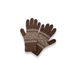 Gants en duvet de yak motif jacquard-Taille grande - Homme